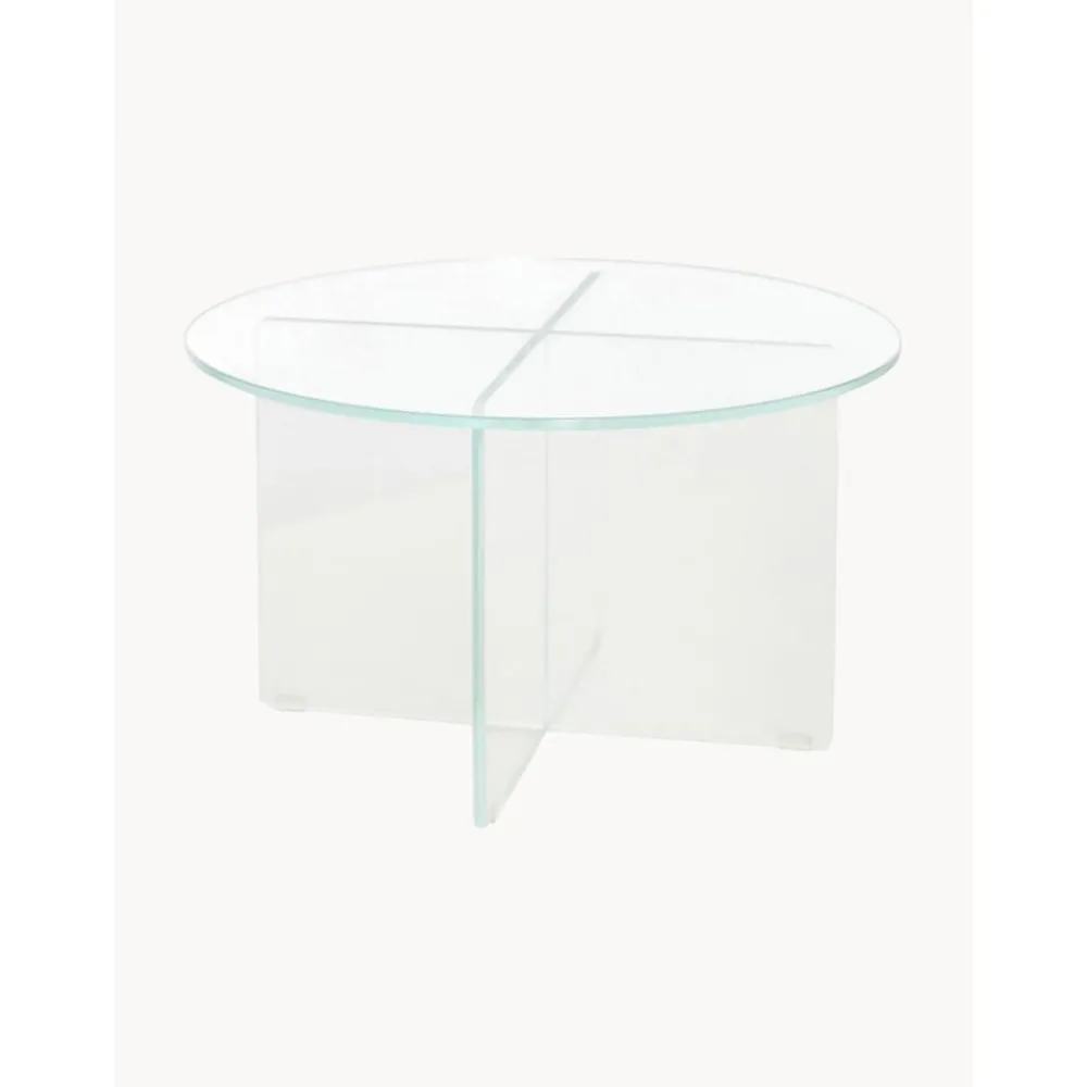 Tavolino Rotondo Da Salotto Con Piano In Vetro Iris*Pastill Sale