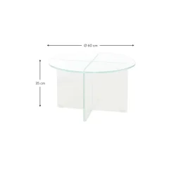 Tavolino Rotondo Da Salotto Con Piano In Vetro Iris*Pastill Sale