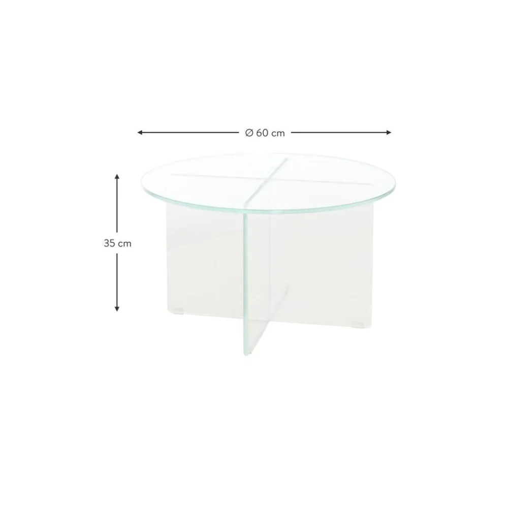 Tavolino Rotondo Da Salotto Con Piano In Vetro Iris*Pastill Sale