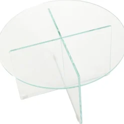 Tavolino Rotondo Da Salotto Con Piano In Vetro Iris*Pastill Sale