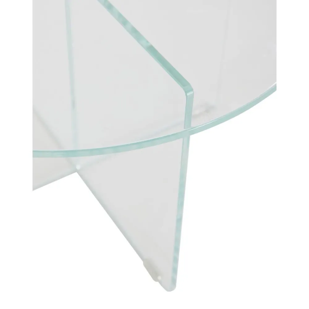 Tavolino Rotondo Da Salotto Con Piano In Vetro Iris*Pastill Sale