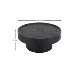 Tavolino Rotondo Da Salotto In Legno Di Mango Benno*Westwing Collection Outlet