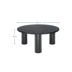 Tavolino Rotondo Da Salotto In Legno Di Quercia Didi*Westwing Collection New