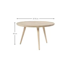 Tavolino Rotondo Da Salotto In Legno Di Quercia Accent, Fatto A Mano*Mater Hot