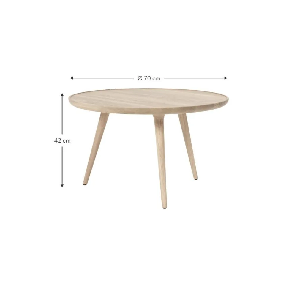 Tavolino Rotondo Da Salotto In Legno Di Quercia Accent, Fatto A Mano*Mater Hot