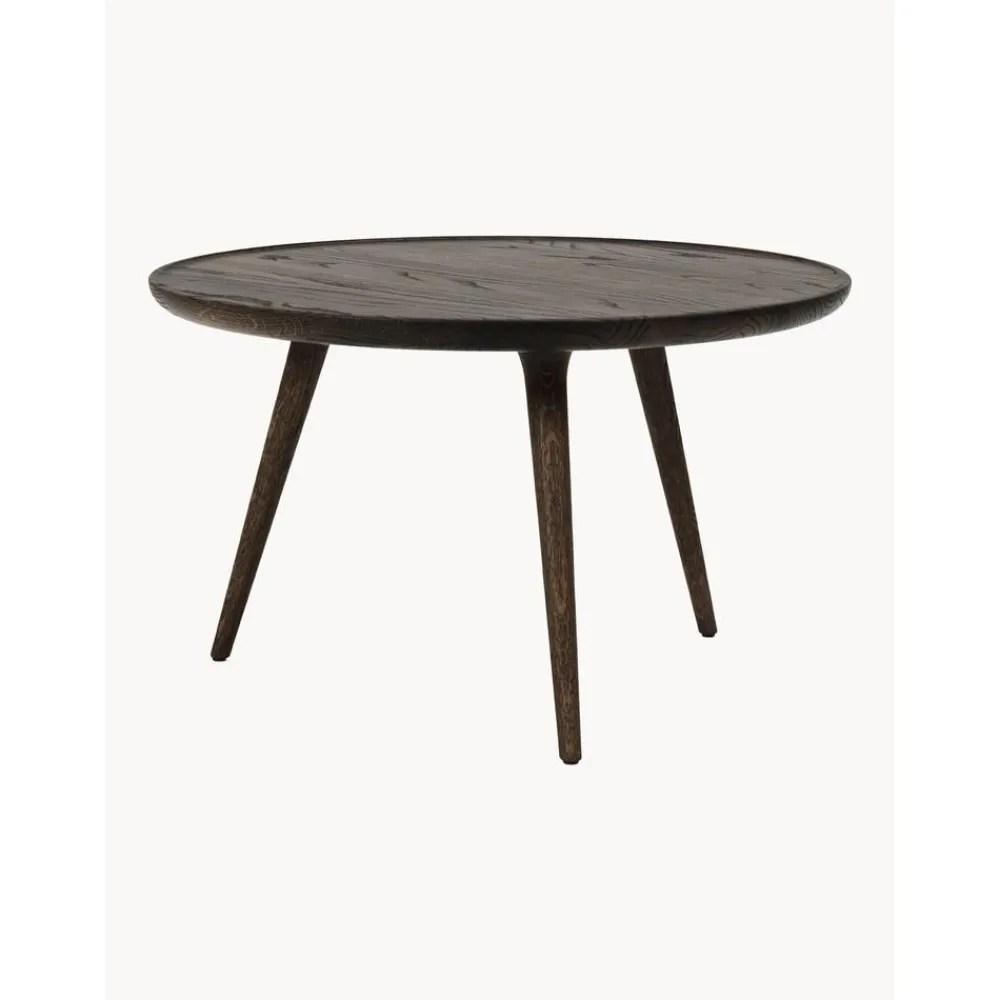 Tavolino Rotondo Da Salotto In Legno Di Quercia Accent, Fatto A Mano*Mater New