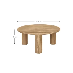 Tavolino Rotondo Da Salotto In Legno Di Quercia Didi*Westwing Collection Outlet