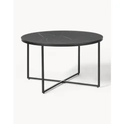 Tavolino Rotondo Da Salotto Con Piano In Vetro Effetto Marmo Antigua*Westwing Collection Outlet