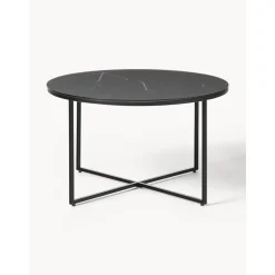 Tavolino Rotondo Da Salotto Con Piano In Vetro Effetto Marmo Antigua*Westwing Collection Outlet