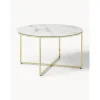 Tavolino Rotondo Da Salotto Con Piano In Vetro Effetto Marmo Antigua*Westwing Collection Best