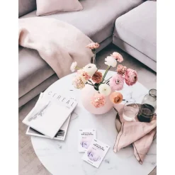 Tavolino Rotondo Da Salotto Con Piano In Vetro Effetto Marmo Antigua*Westwing Collection Best