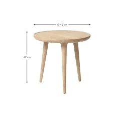 Tavolino Rotondo In Legno Di Quercia Accent, Fatto A Mano*Mater Sale