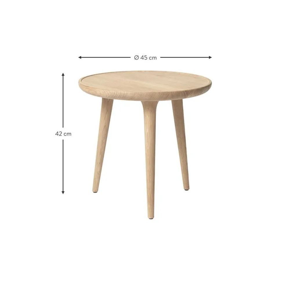 Tavolino Rotondo In Legno Di Quercia Accent, Fatto A Mano*Mater Sale