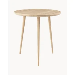 Tavolino Rotondo In Legno Di Quercia Accent, Fatto A Mano*Mater Outlet