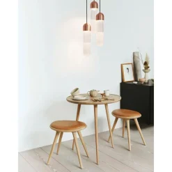 Tavolino Rotondo In Legno Di Quercia Accent, Fatto A Mano*Mater Outlet