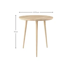 Tavolino Rotondo In Legno Di Quercia Accent, Fatto A Mano*Mater Outlet