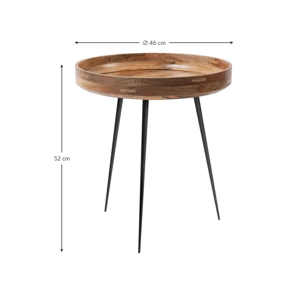 Tavolino Rotondo In Legno Di Mango Bowl*Mater Best