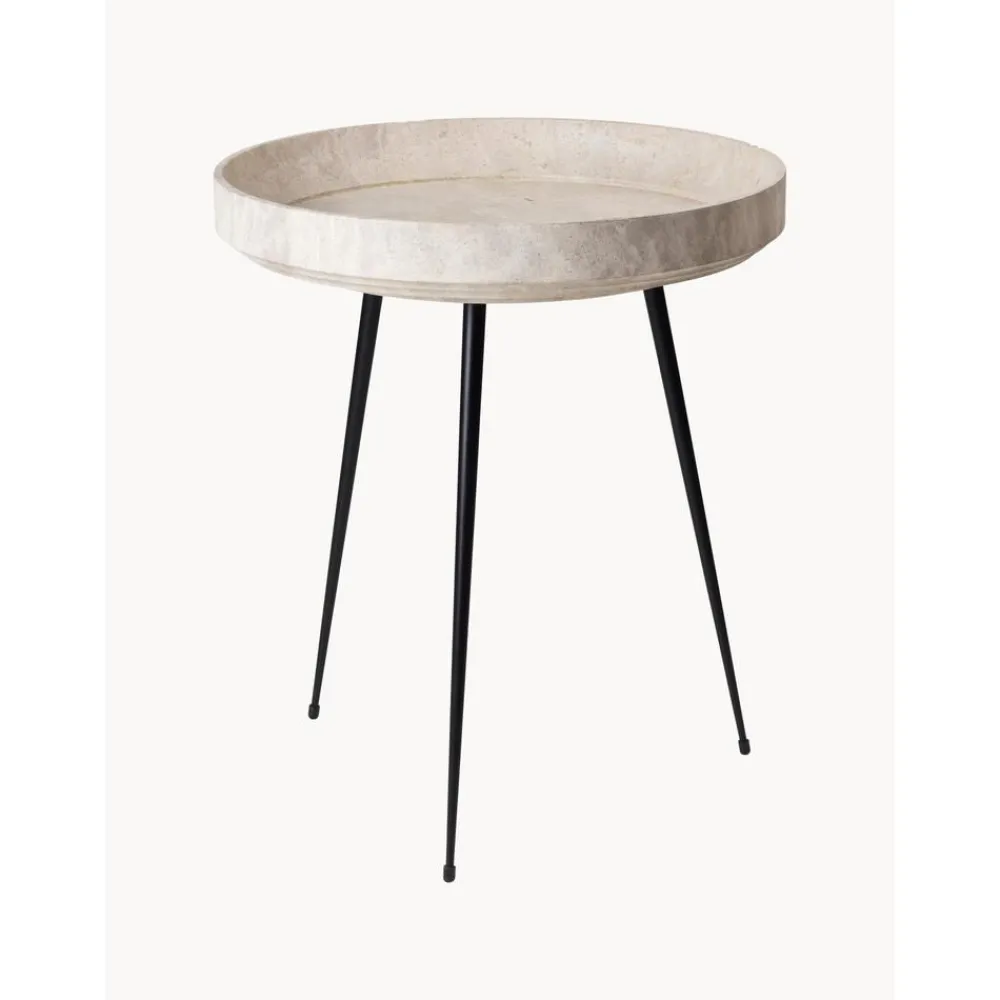 Tavolino Rotondo In Legno Di Quercia Bowl, Fatto A Mano*Mater Sale