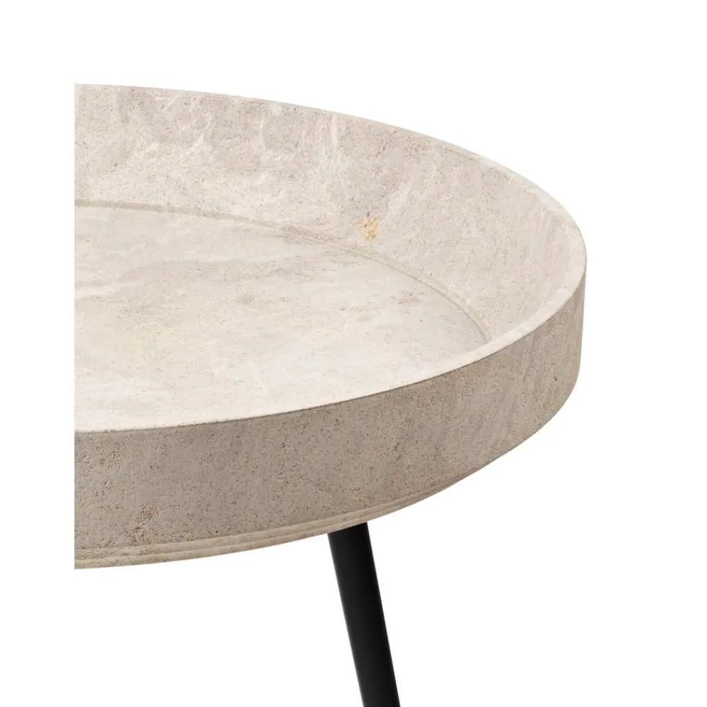 Tavolino Rotondo In Legno Di Quercia Bowl, Fatto A Mano*Mater Sale