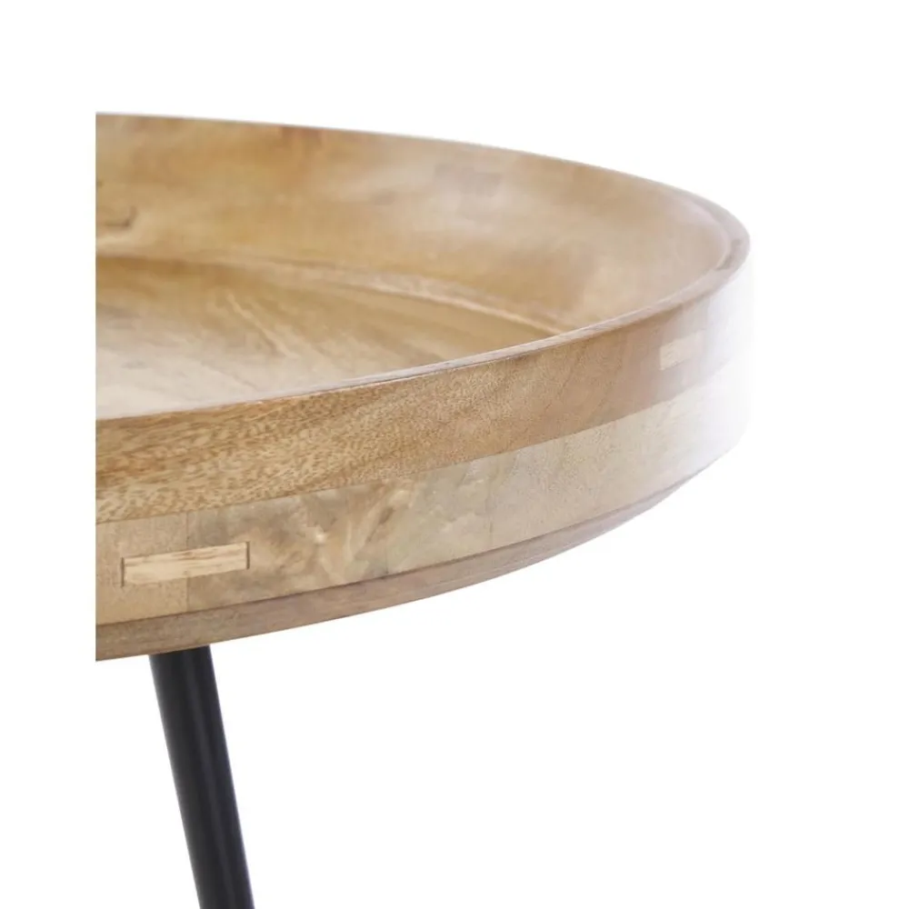 Tavolino Rotondo In Legno Di Mango Bowl*Mater Clearance