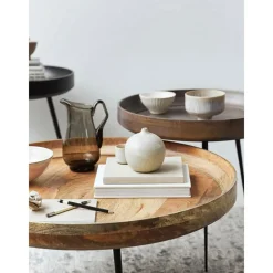 Tavolino Rotondo In Legno Di Mango Bowl*Mater Clearance