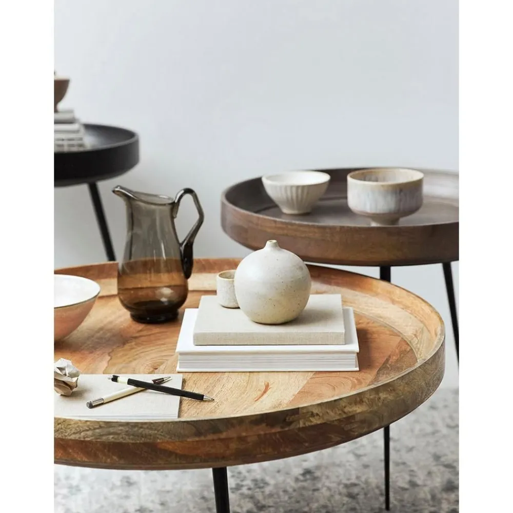 Tavolino Rotondo In Legno Di Mango Bowl*Mater Clearance