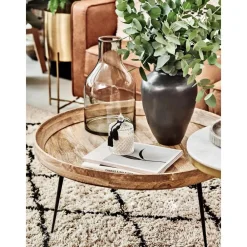 Tavolino Rotondo In Legno Di Mango Bowl*Mater Clearance