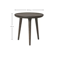 Tavolino Rotondo In Legno Di Quercia Accent, Fatto A Mano*Mater Sale