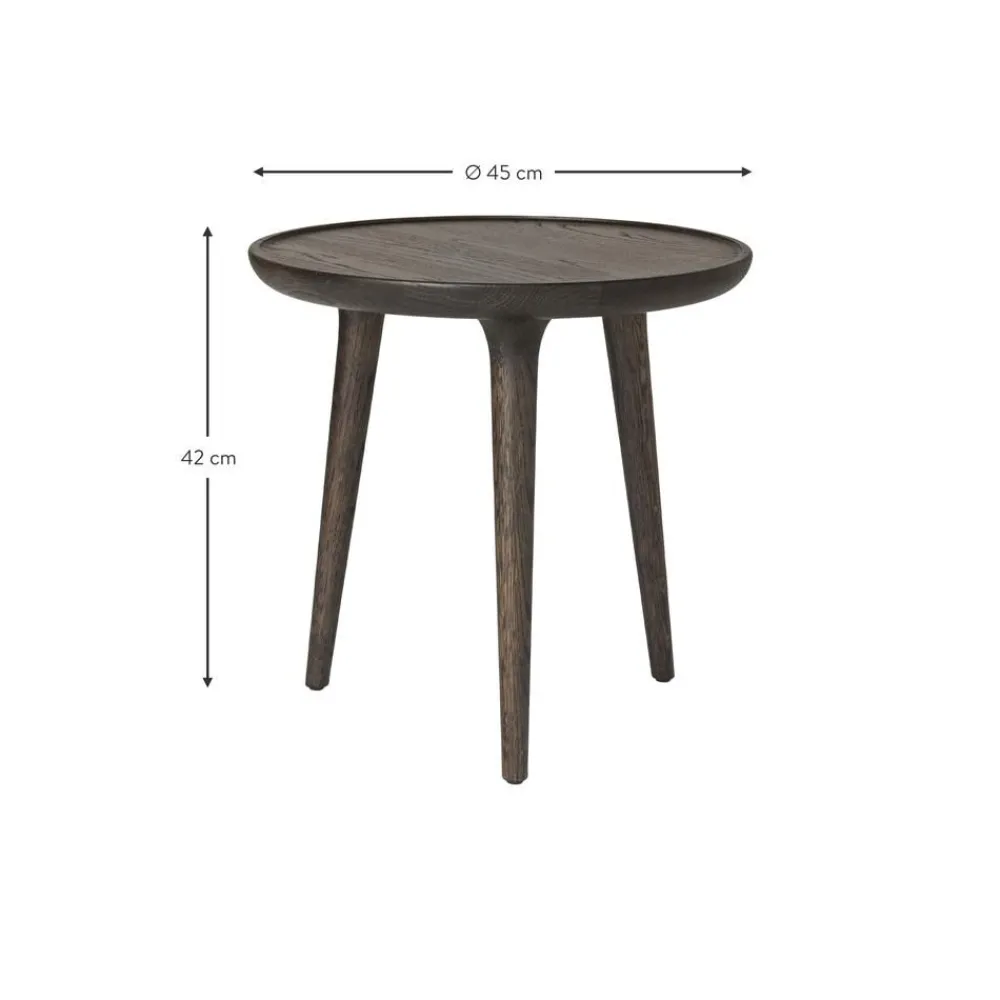 Tavolino Rotondo In Legno Di Quercia Accent, Fatto A Mano*Mater Sale