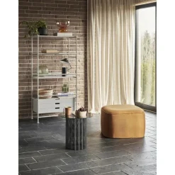 Tavolino Rotondo In Metallo Con Piano In Vetro Flow*Hübsch Outlet