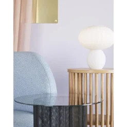 Tavolino Rotondo In Metallo Con Piano In Vetro Flow*Hübsch Outlet