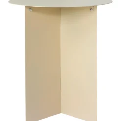 Tavolino Rotondo In Metallo Color Crema Dinga*HKliving Best