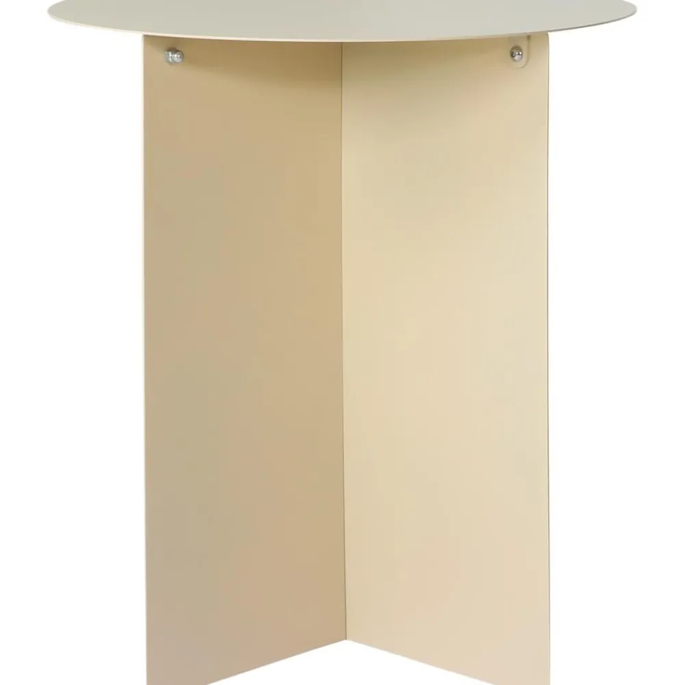 Tavolino Rotondo In Metallo Color Crema Dinga*HKliving Best