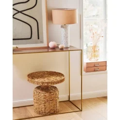 Tavolino Rotondo In Rattan Camo*Bloomingville Outlet