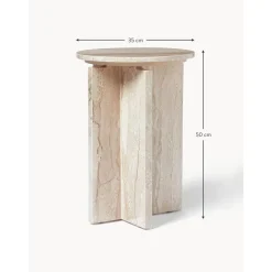 Tavolino Rotondo In Travertino Marisa*Westwing Collection Discount