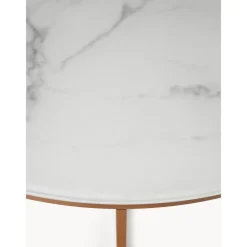 Tavolino Rotondo Xl Da Salotto Con Piano In Vetro Effetto Marmo Antigua*Westwing Collection Fashion