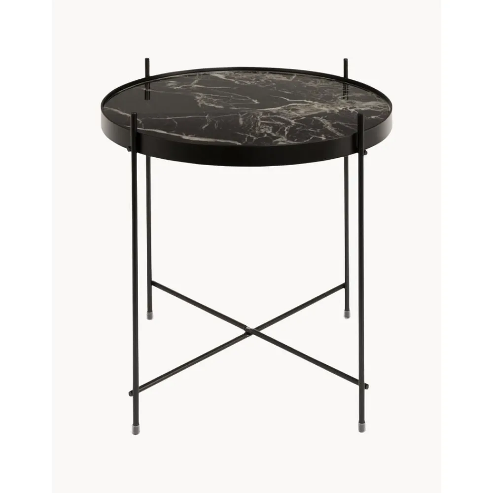 Tavolino-Vassoio Con Piano In Vetro Effetto Marmo Cupid*Zuiver Fashion