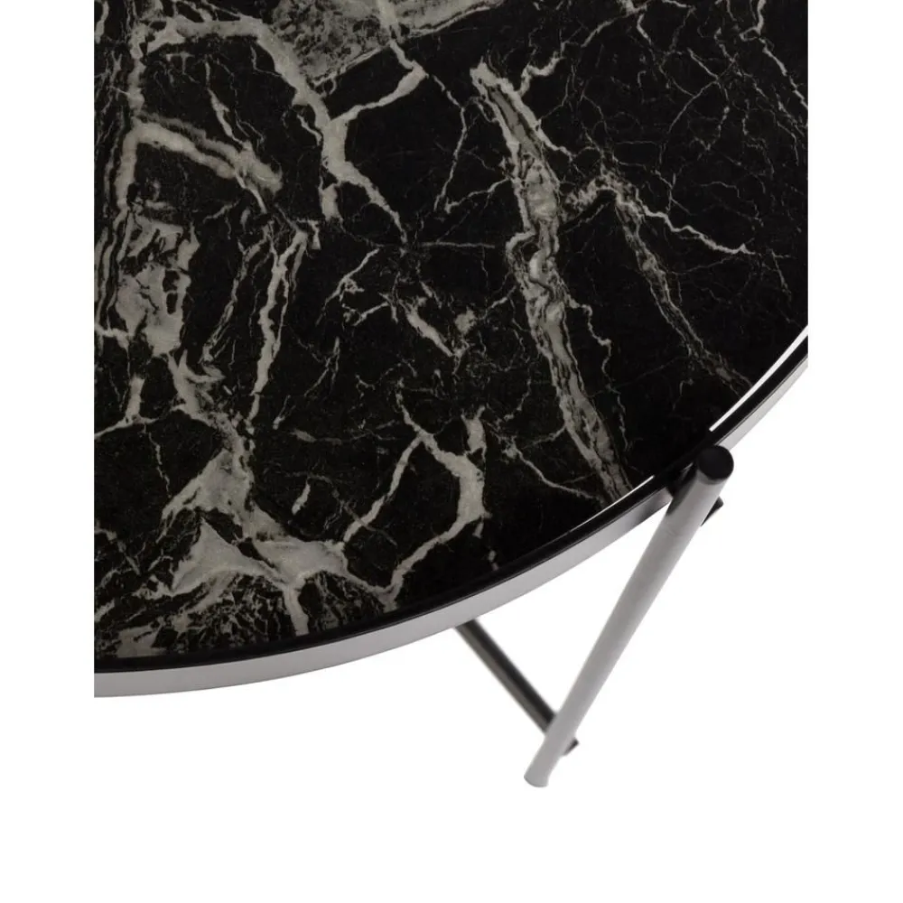 Tavolino-Vassoio Con Piano In Vetro Effetto Marmo Cupid*Zuiver Fashion