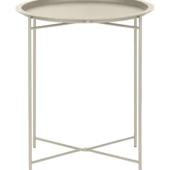 Tavolino-Vassoio Rotondo In Metallo Sangro*Brafab New