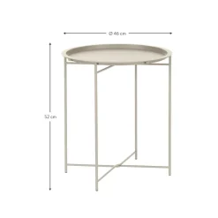 Tavolino-Vassoio Rotondo In Metallo Sangro*Brafab New