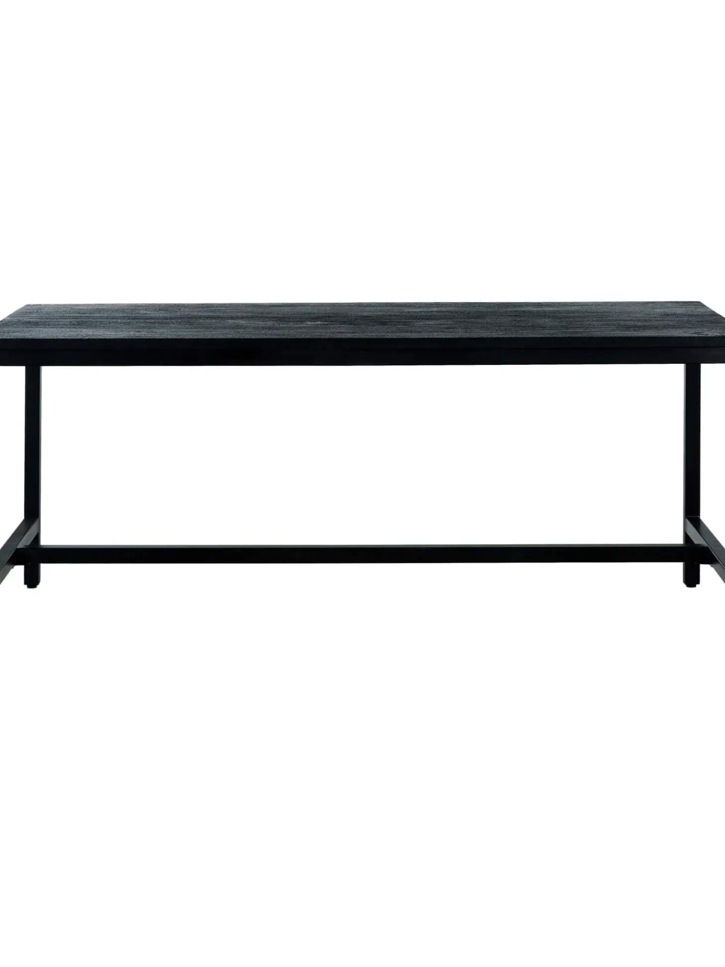 Tavolo Con Piano In Legno Massiccio Nero Raw, 180X90 Cm