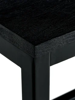 Tavolo Con Piano In Legno Massiccio Nero Raw, 180X90 Cm