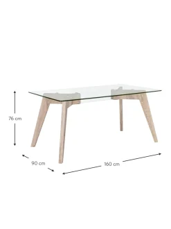 Tavolo Da Pranzo Con Piano In Vetro Kenya Aryan