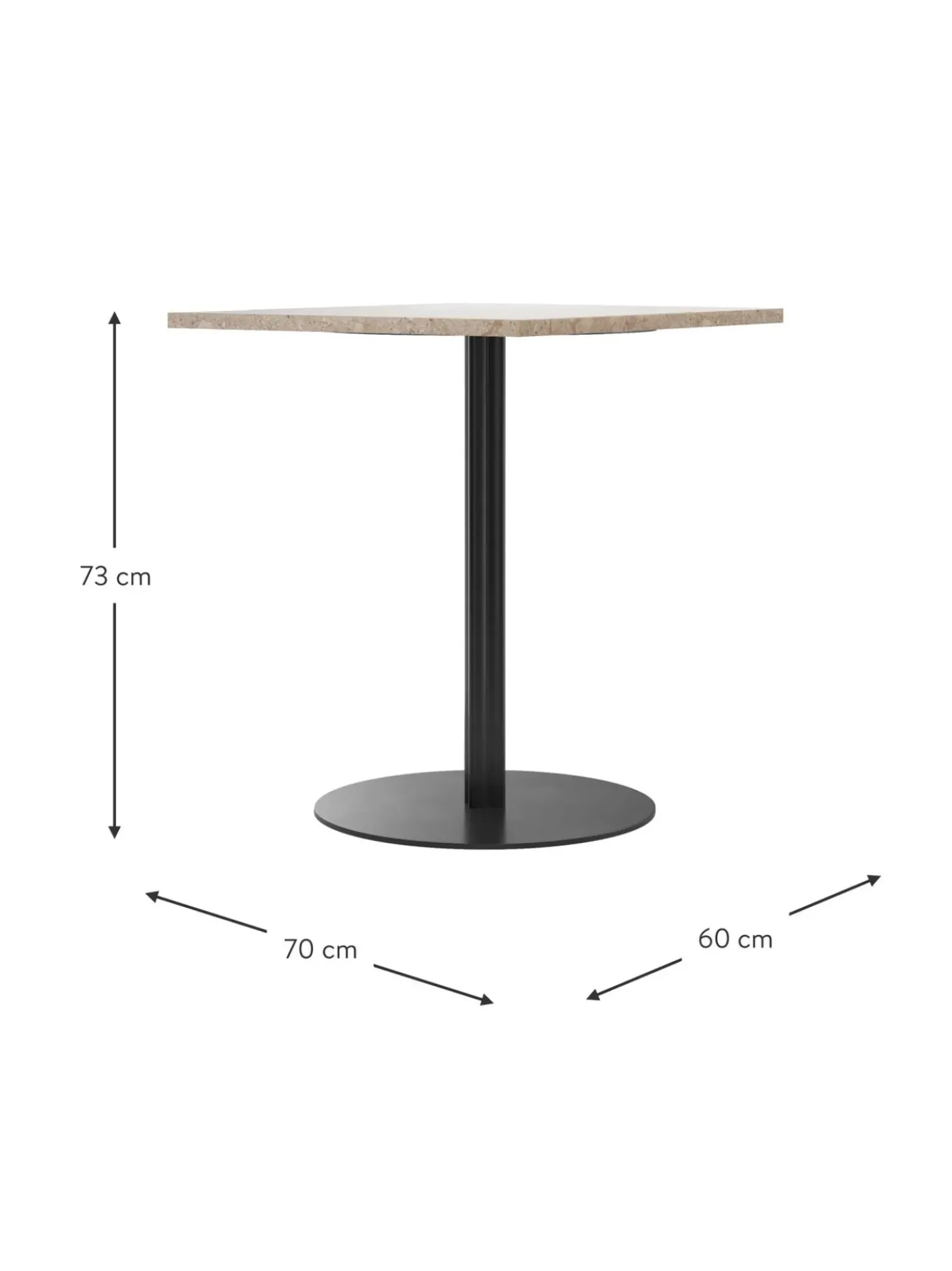 Tavolo Da Pranzo In Pietra Arenaria Harbour, 60 X 70 Cm