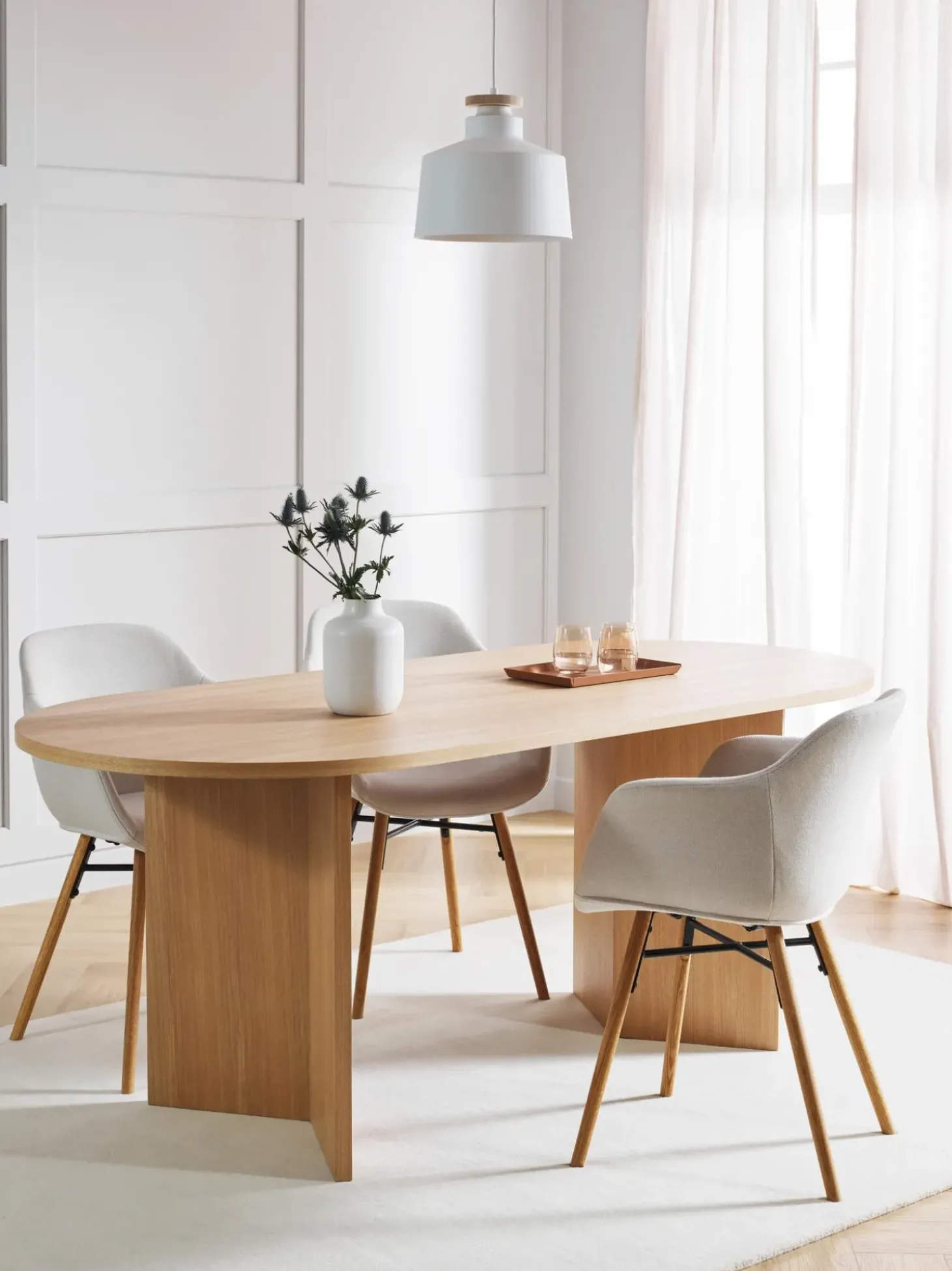 Tavolo Da Pranzo Ovale In Legno Toni, 200X90 Cm