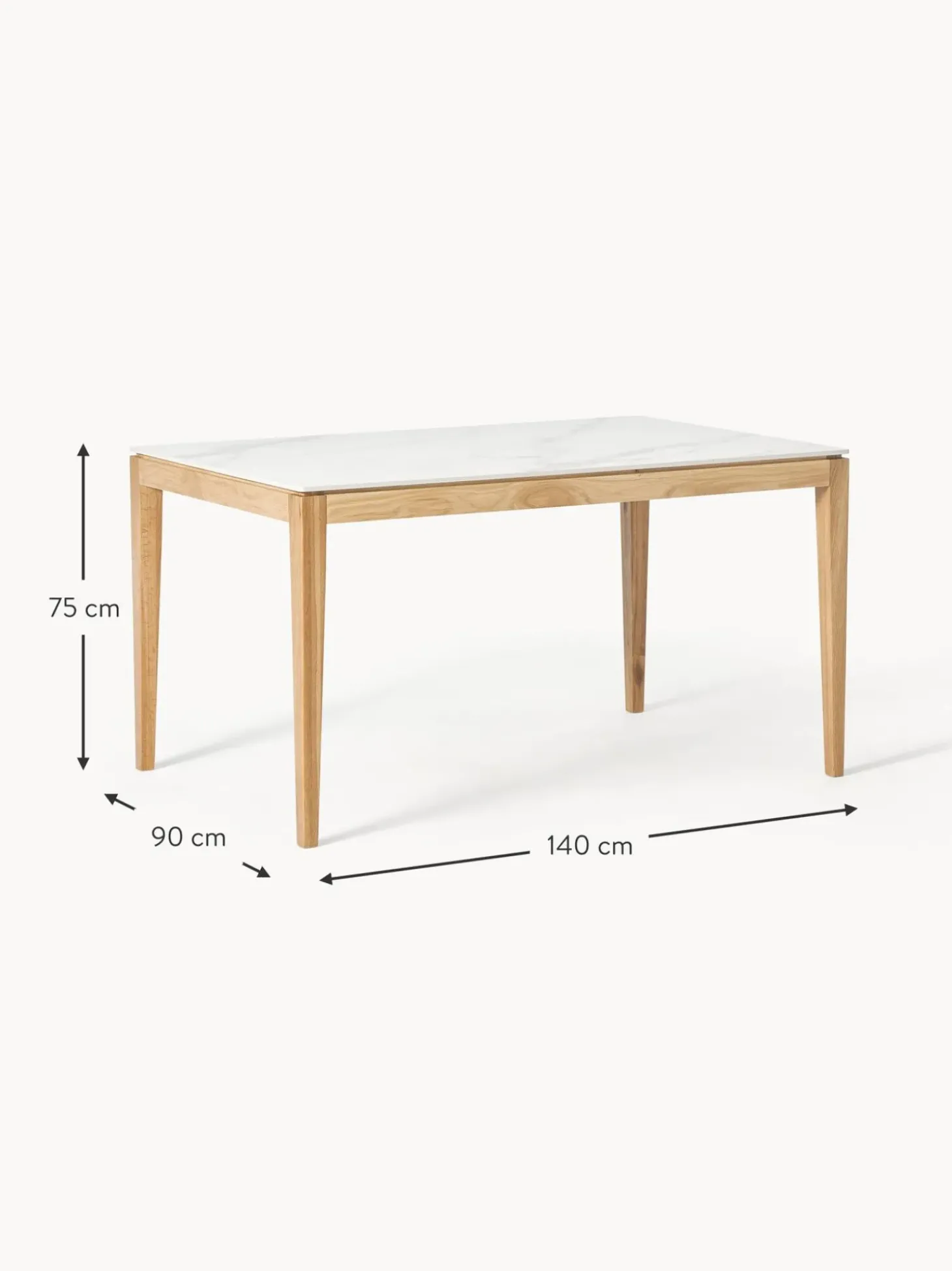 Tavolo Effetto Marmo Jackson, In Diverse Misure