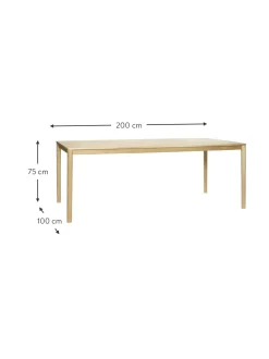 Tavolo In Legno Di Quercia Ground, 200 X 100 Cm