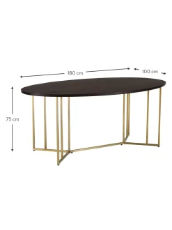 Tavolo Ovale In Legno Di Mango Luca, In Diverse Misure