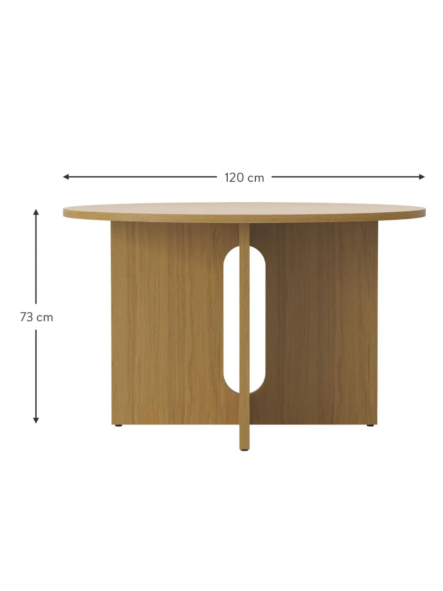 Tavolo Rotondo Con Finitura Di Quercia Androgyne, In Varie Misure