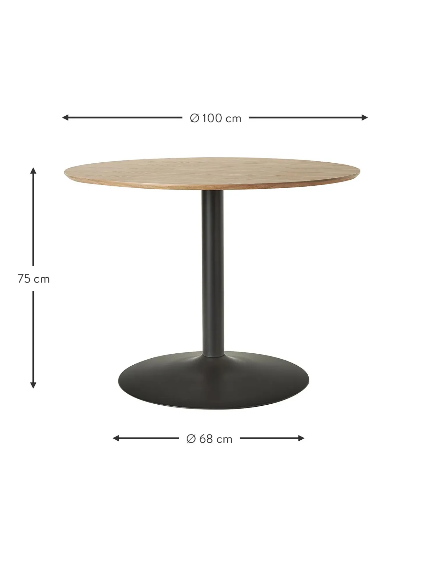 Tavolo Rotondo Con Finitura In Legno Di Frassino Minorca, O 100 Cm